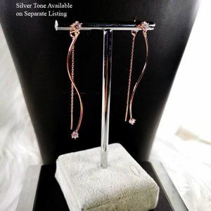 Unique, Chic Wave/Star (Rhinestones) Earrings-NWOT